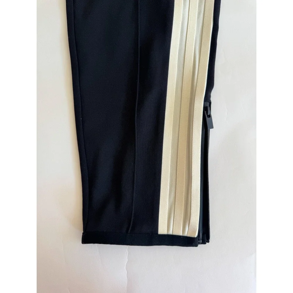 adidas Black Track Pants with White Side Stripes